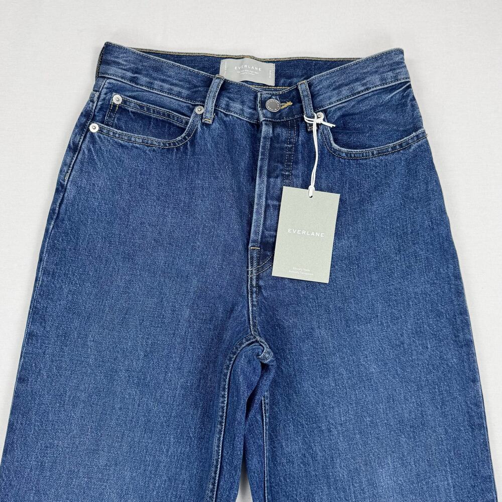 Everlane Women's 90's Way High Straight Leg Jean Size 25 Long Mid Indigo - Picture 6 of 16